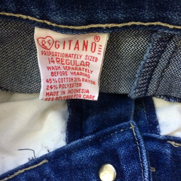 Gitano Vintage 90s Jeans High Rise Tapered Leg Dark Wash Cotton Blend Size 14 - Picture 3 of 4